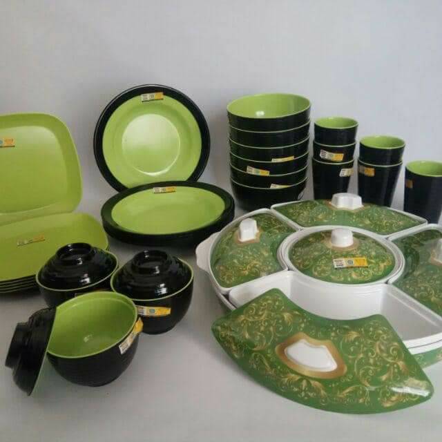 CC--Melamin set komplit dengan party set golden dragon