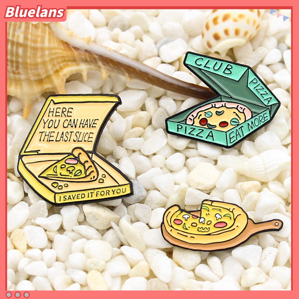 Bros Pin Enamel Bentuk Pizza Tulisan Ukir Untuk Dekorasi Tas