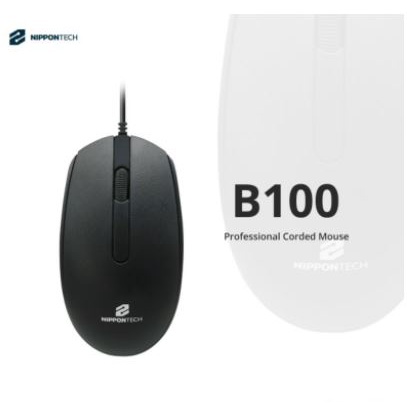 Mouse nippontech wired usb 2.0 optical standard 1000dpi for pc laptop office gaming b-100 - nippontech b100