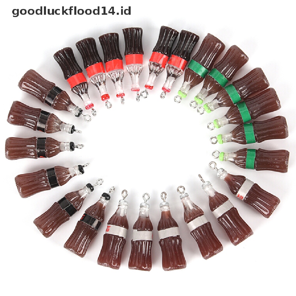 [OOID] 10PCS Resin Bottle Charm Pendants Beads DIY Decoration Keychain Necklace Jewelry ID