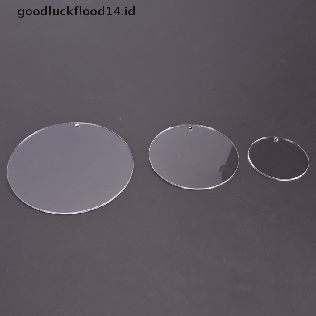 [OOID] 10PCS Acrylic Clear Circle Discs Keychain Blanks Tassels Keyrings DIY Pendants ID