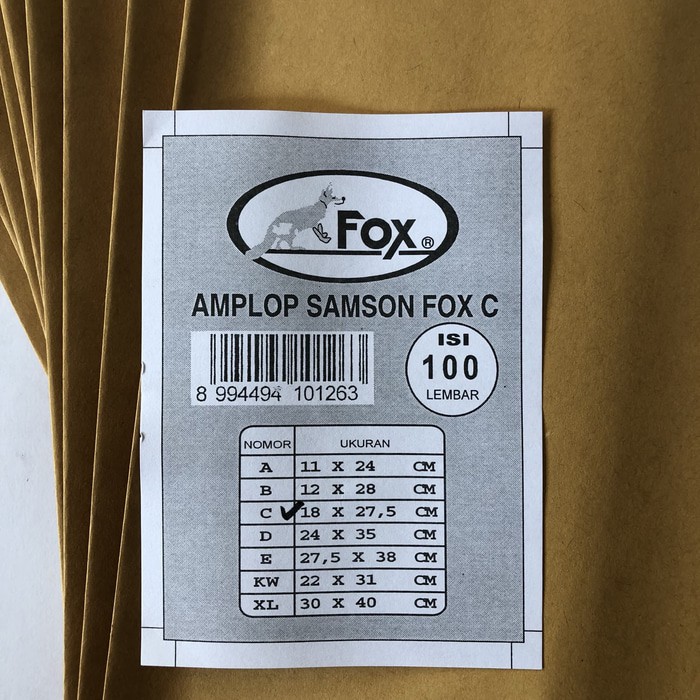 

Jual amplop coklat ukuran 18cmx27 5cm C FOX 100 lembar olshop packing Limited