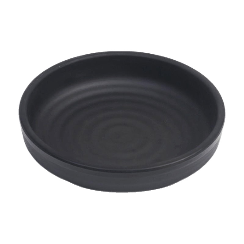 Glori Melamine Piring Dessert 6 inch Korean Jepang Banchan Kimchi Cake Plate G5306 - Hitam Melamin