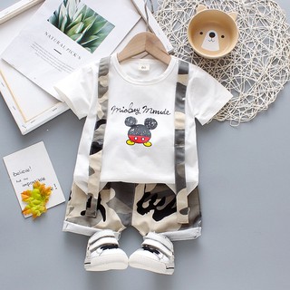 Setelan Kaos T shirt Bayi  anak Laki  laki  Lengan Pendek  