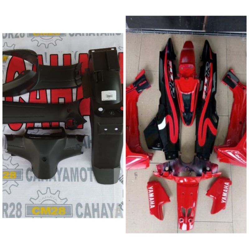 Full Bodi Dan Striping Yamaha Fiz R Warna Merah Hitam Caltex