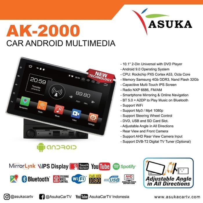 Head Unit Asuka Ak-2000 Head unit android dvd