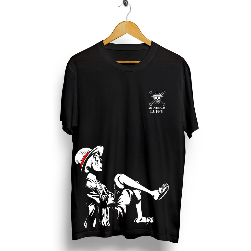 DaveCollection Kaos  Pria  Kaos  Distro  D LUFFY Duduk 