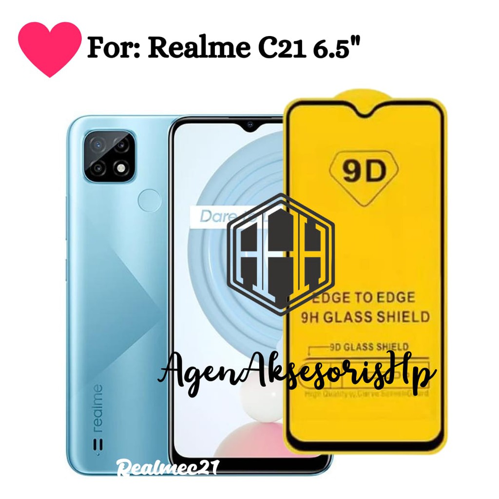Tempered Glass FULL LEM Realme C21 C25 6.5" Anti Gores FULL LAYAR