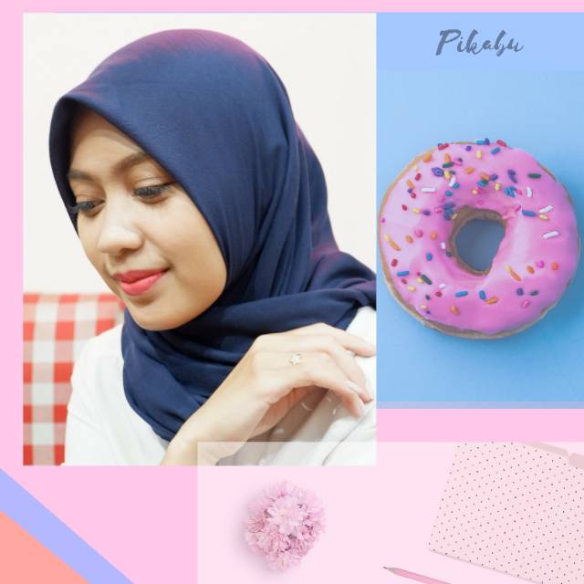 Hijab/Jilbab Segi Empat Voal Premium NAVY