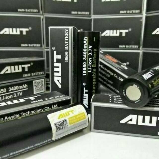 baterai Rokok Elektrik AWT hitam 3400mAh Batre Vape Vaping Vaporizer