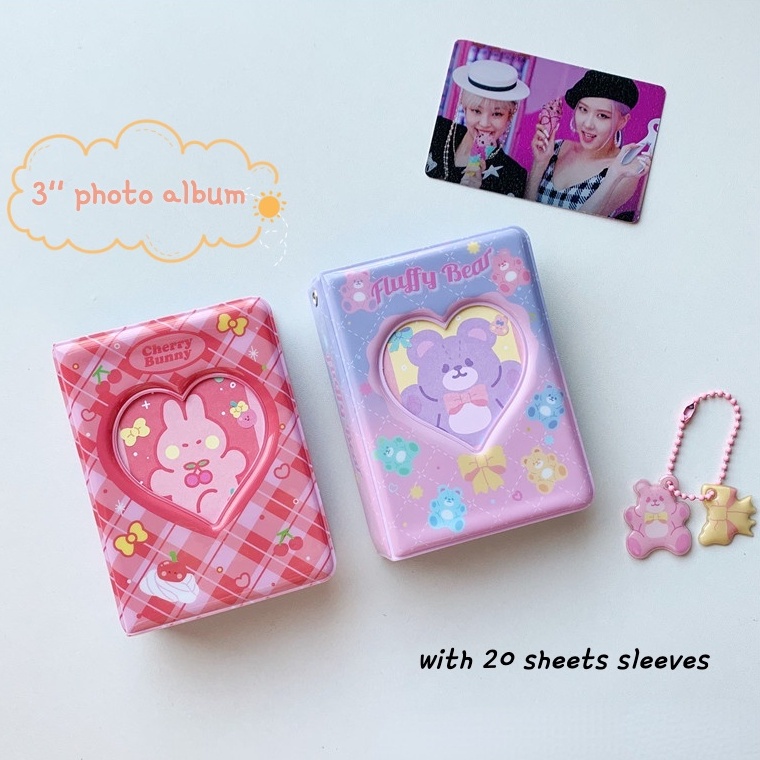 Album Foto Beruang 40saku PVC Idol Storage Card Bag Postcards Heart Collect Book Organizer