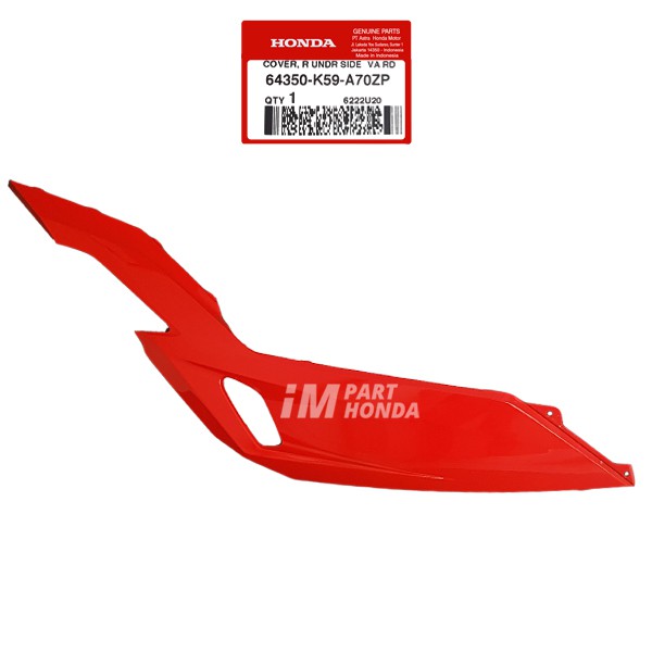 64350-K59-A70ZP Cover Dek Lantai Kanan Vario 150 LED 2021 Merah Va Rd