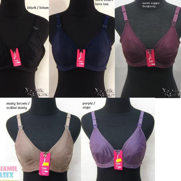 <sALE> R0212 Bra / BH menyusui satin Lydyly Krem/Merah Anggur/Biru/Merah . Popular