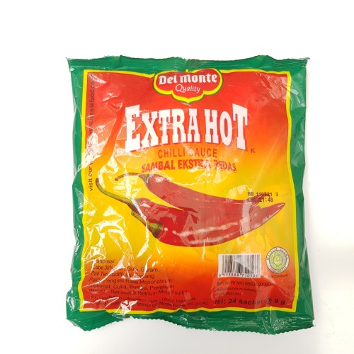 Delmonte Del Monte Extra Hot Extrahot Saus Sambal dan Saus Tomat Sachet isi 24 pcs