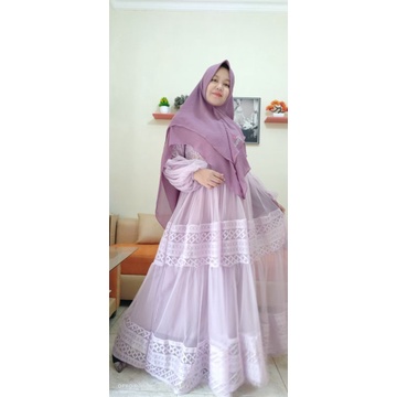 gaun mewah IDUL adha lilac
