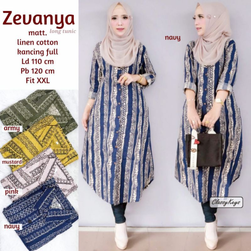 Zevanya Tunik/Tunik Motif/Pakaian Wanita