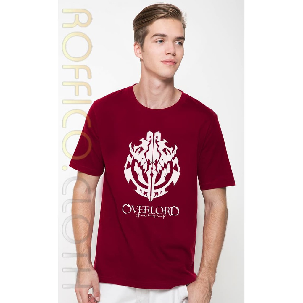 Kaos Tshirt Merah Maroon Logo Overlord 02