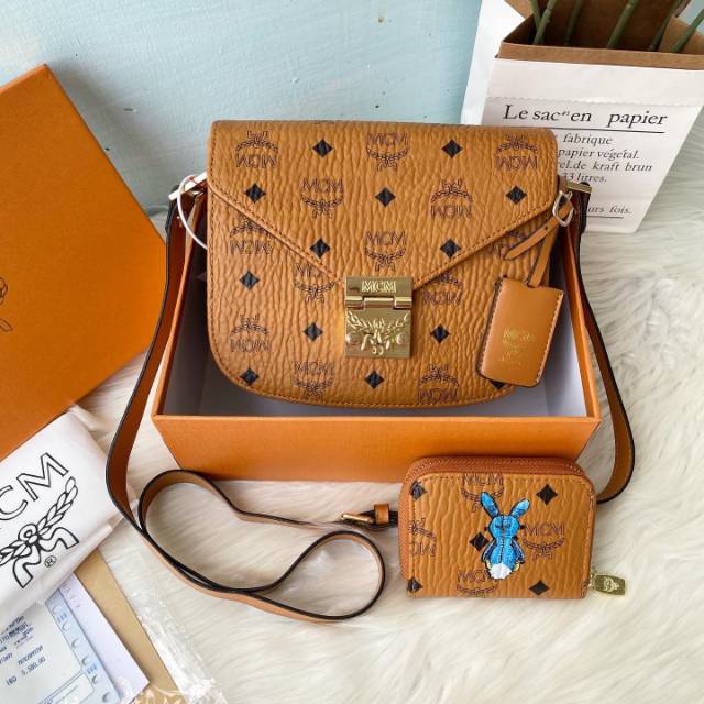 Tas Semi Premium MCM Free Wallet + Box
