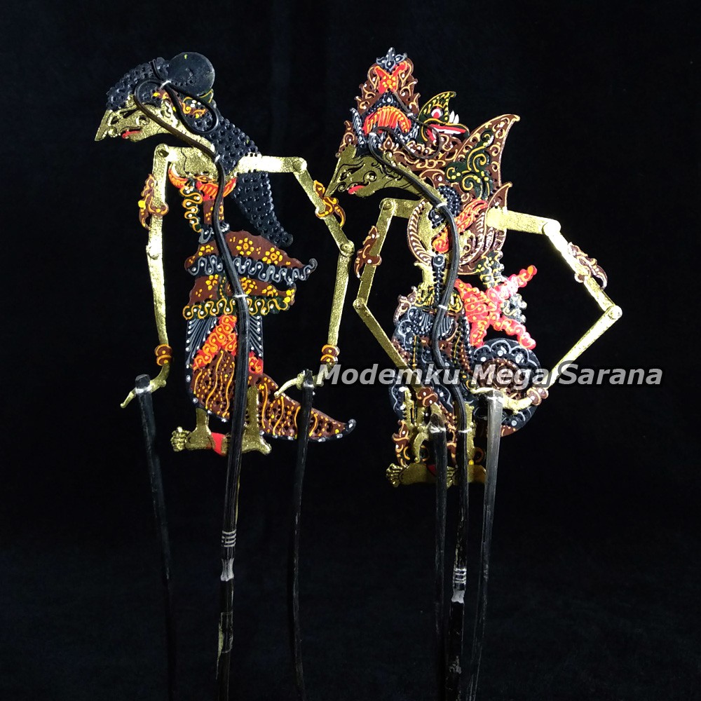 Wayang Kulit Mini Caperan Super Halus - Rama Shinta - RUS01 Motif Batik