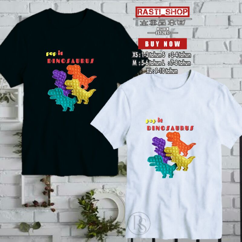 Kaos Baju Anak Pop'it Dinosaurus bisa pesan gambar / desain suka-suka