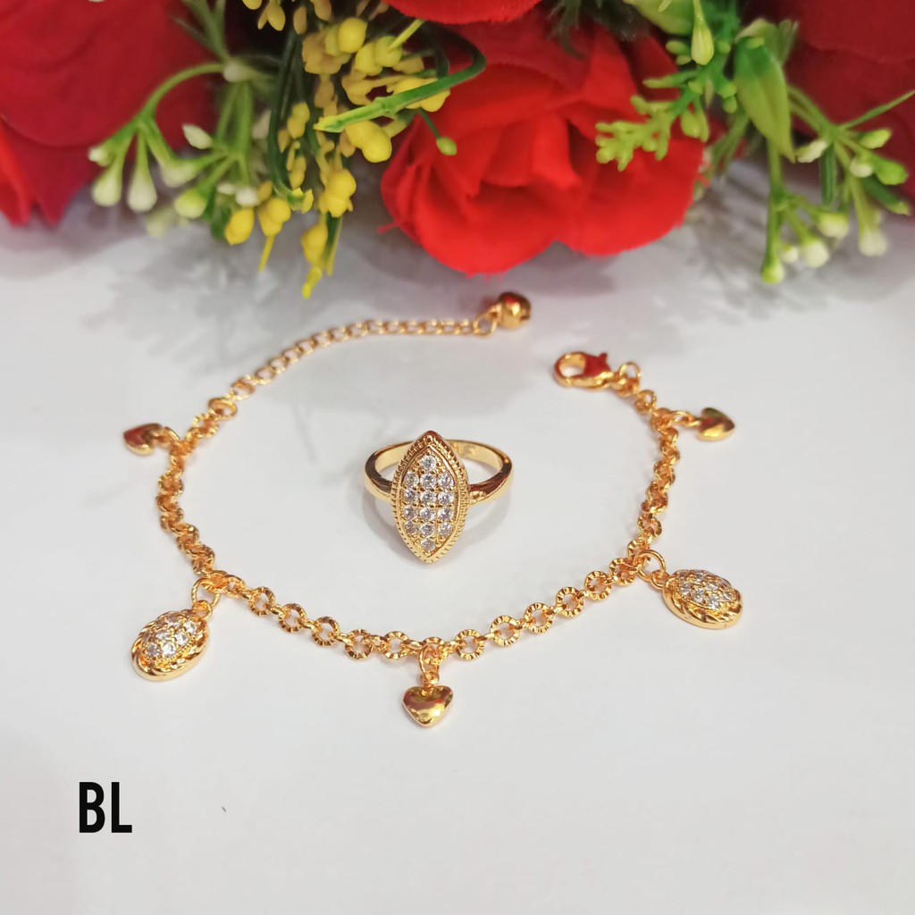 Gelang Dewasa Rantai Nori Jurai Permata Gold FREE cincin bervariasi model Remaja