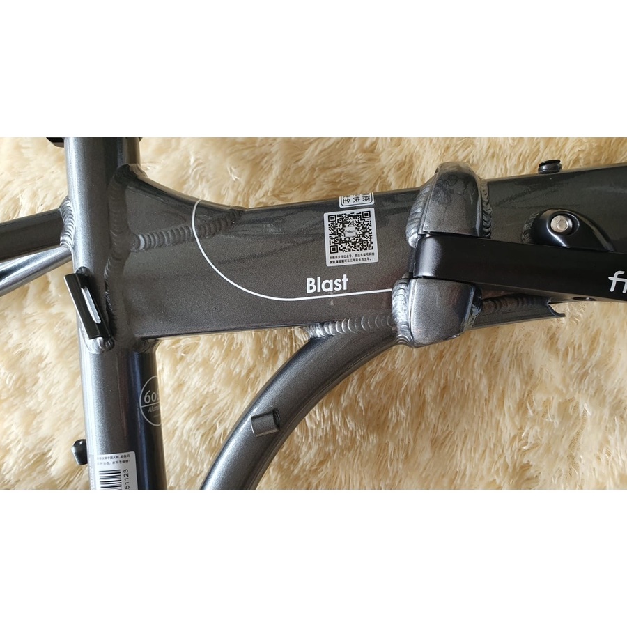 Frame Fork plus Handlepost Fnhon Blast V Brake 20 22 inch Warna Abu-abu Alloy