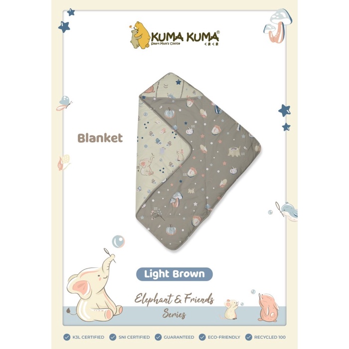 Kuma Kuma Blanket - Elephant &amp; Friends Series