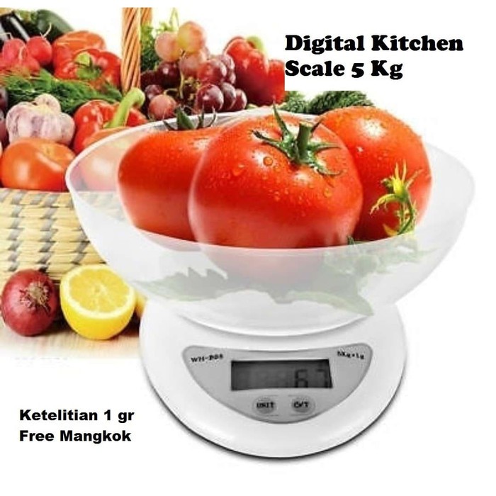 Timbangan Dapur Kue Mangkok Digital 5Kg Electronic Kitchen Scale Murah