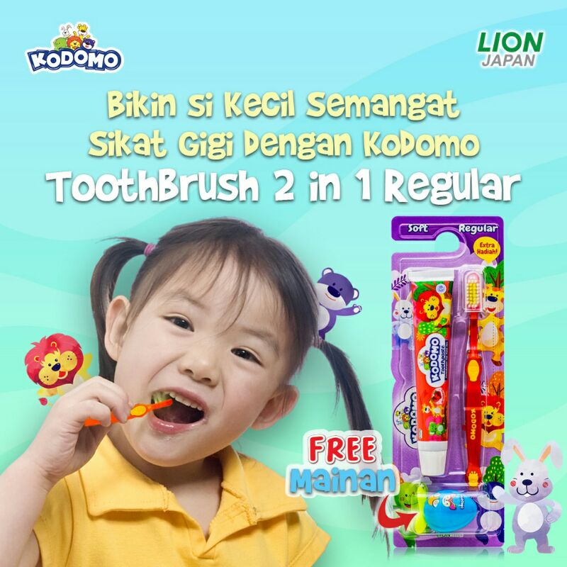 SIKAT GIGI ANAK 2IN1 BERHADIAH / SIKAT GIGI KODOMO / KODOMO ODOL SIKAT GIGI REGULER 2IN1