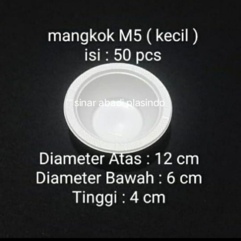 mangkok plastik putih susu,Mangkuk kecil, MK 5 mangkok bakso
