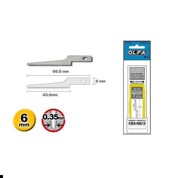 

OLFA KB4-NS/3 Refill Pisau Cutter Pen (3pcs/pack) Spare blade for Art Knife Pro AK-4