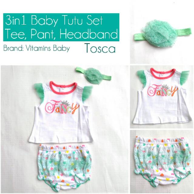 ♥BabyYank♥ 3IN1 BABY TUTU SET (VITAMINSBABY) TOSCA