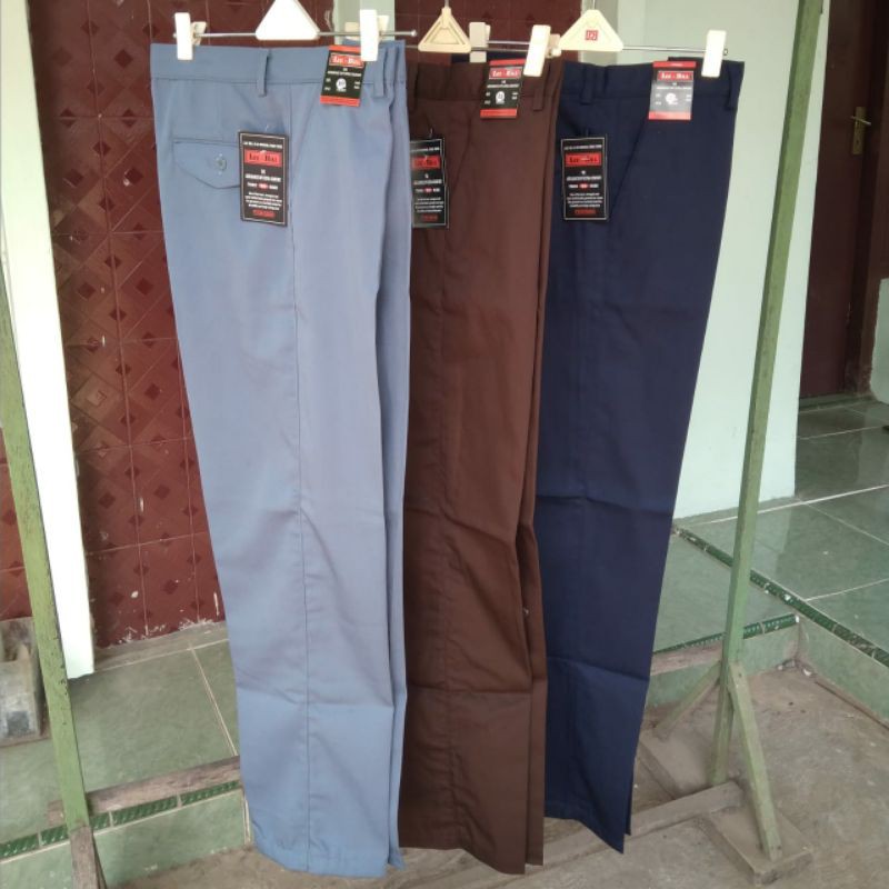 Celana panjang kain warna coklat pramuka murah