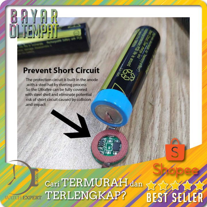 TERMURAH Baterai 18650 Protection Board 6000mAh 3.7V Button Top