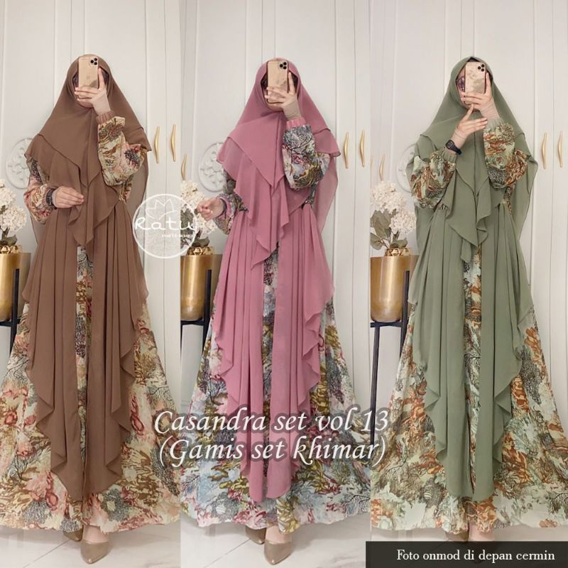 CASANDRA SET VOL.13 BY RATU (GAMIS SET KHIMAR) Set muslimah premium rekomended