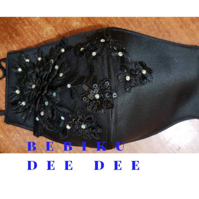 Masker Brokat Payet/Masker Cantik/Masker Payet 3D/Masker Fashion 3D  O