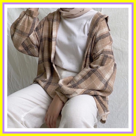 Wilnia Top Atasan Wanita Baju Kemeja Wanita Ootd Kasual Wanita Blouse Kombinasi Warna Outfit Modis W