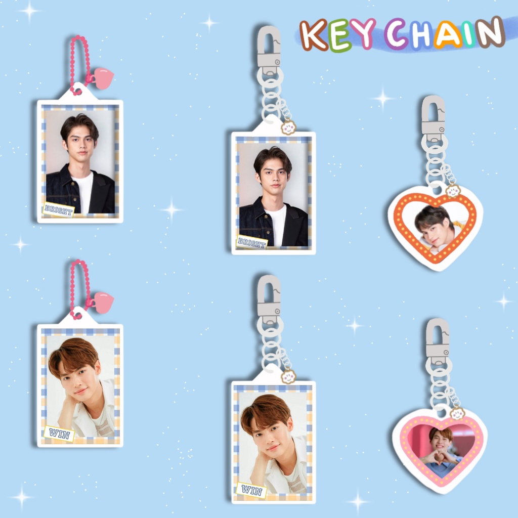 Keychain Thai Actor Acrylic Kotak ( Gantungan Kunci thai actor bright win singto krist ohm nanon bad