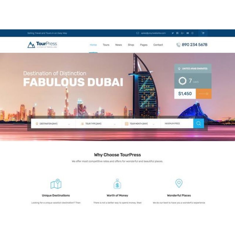 TourPress Travel Booking WordPress Theme - GPL