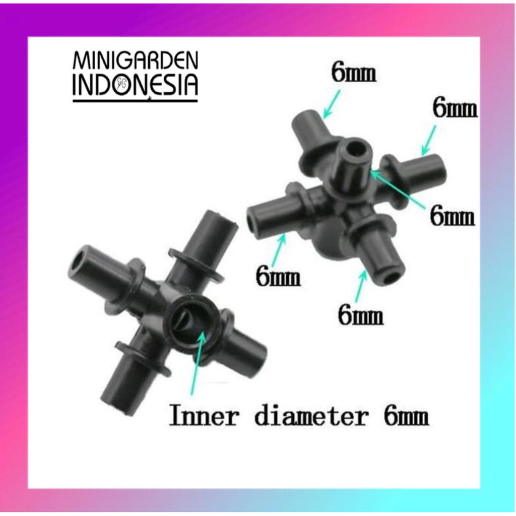 KONEKTOR NEPEL 5 CABANG fitting 5 way splitter sprayer mist nozzle fogger alat siram irigasi taman