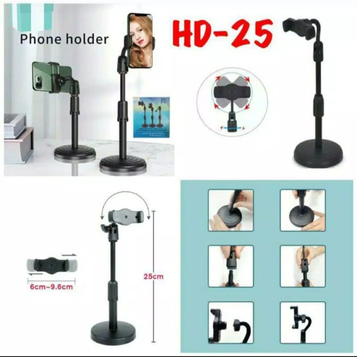 (VCM) HOLDER HP MEJA PHONE HOLDER HD25 STABD HP UNIVERSAL / stand phone