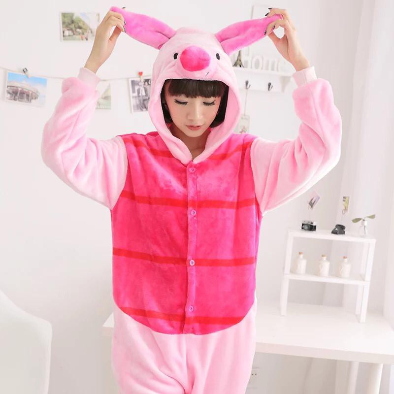 KOSTUM PIGLET PIG BABI WINNIE THE POOH ONESIE PIYAMA COSPLAY BAJU TIDUR