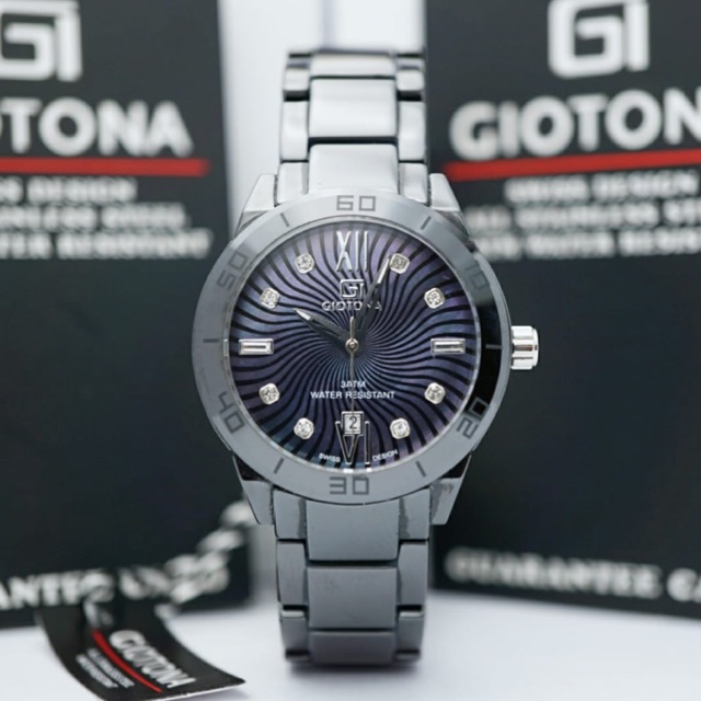 Jam Tangan Wanita/Cewek Giotona 7350 Full Black Keramic.Original Garansi 1 Tahun