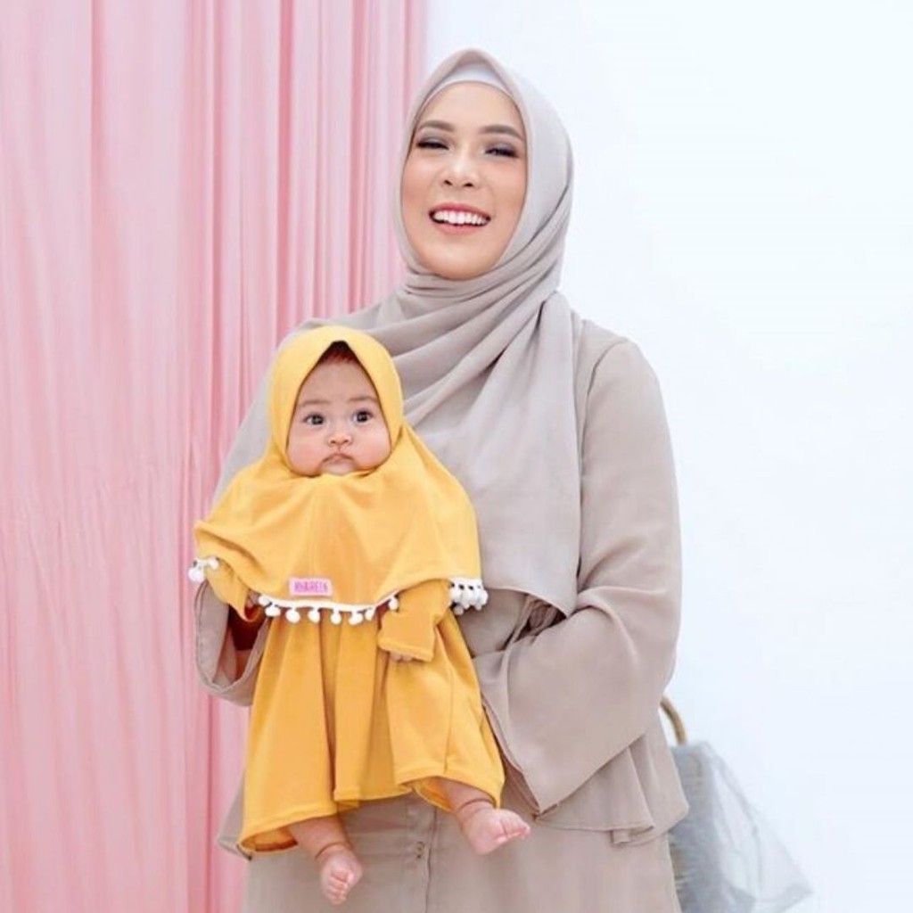 Gamis Anak Perempuan Pompom Original 100% Khaireen Usia 0-5 Tahun / Gamis Bayi Perempuan