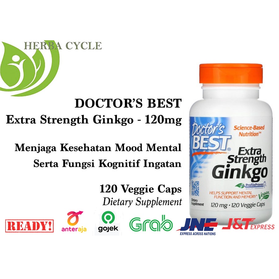 Doctor Best Extra Strength Ginkgo 120 mg 120 Veggie Caps Best Ginkgo Vit Daya Ingat