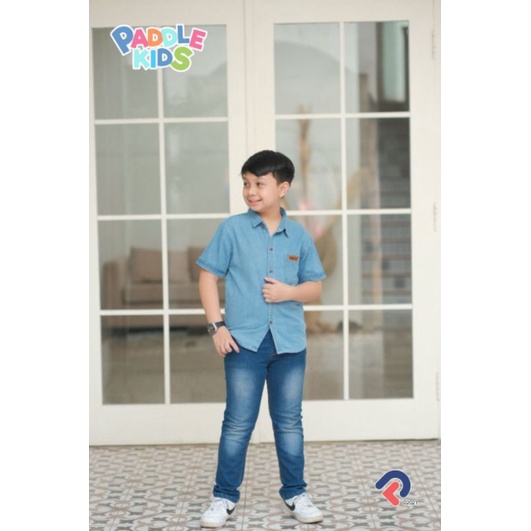 Afsheenastore Kemeja Denim Paddle Kids