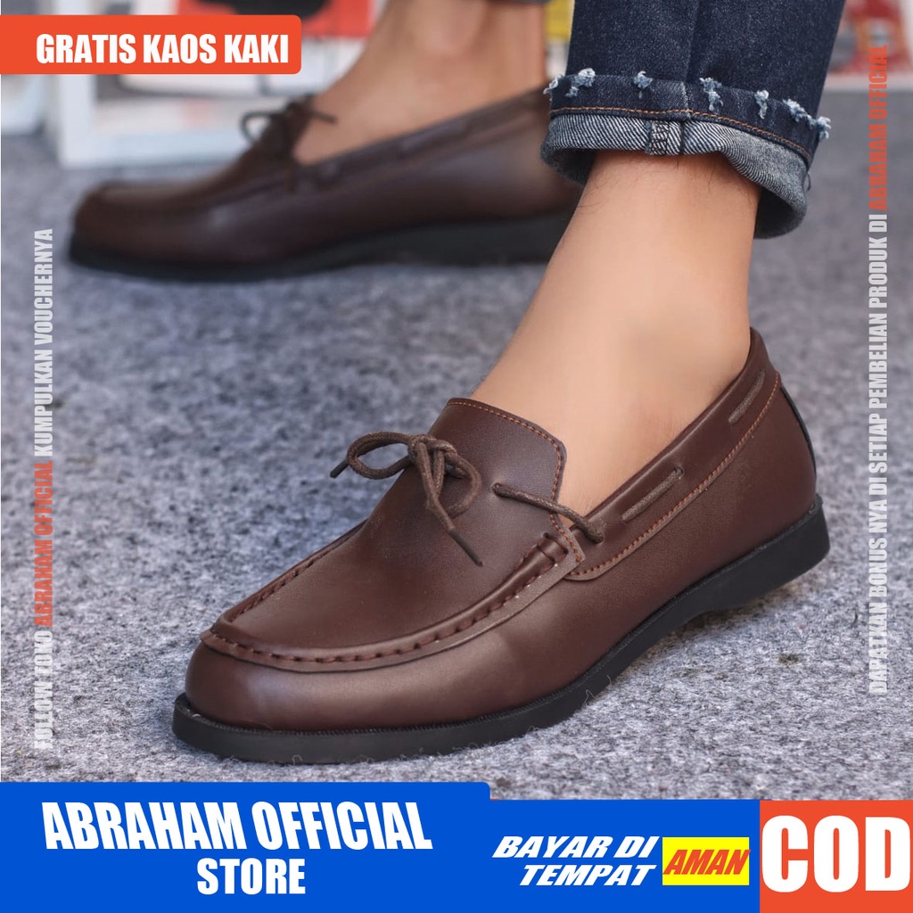 ELDER Sepatu Formal Pria Kulit Sintetis Sepatu Pria Casual Pantofel Sepatu Kasual Cowok / Cowo Oxford Kerja Kantor Kuliah Kondangan Gaya Keren Kekinian Original Murah Terlaris