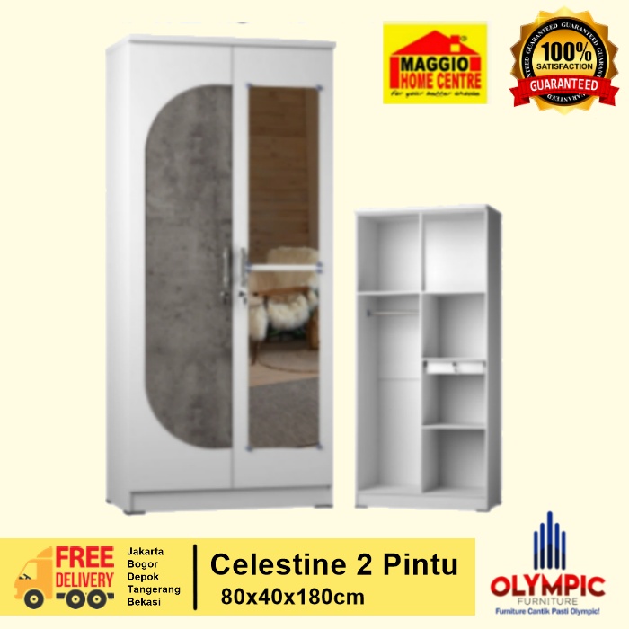 LEMARI PAKAIAN MINIMALIS - LEMARI PAKAIAN 3 PINTU - CELESTINE- OLYMPIC