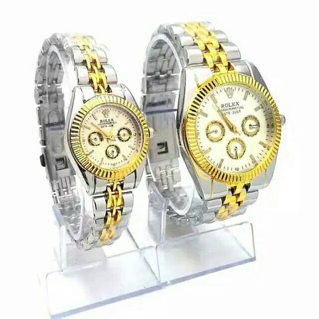 Flash Sale Jam Tangan Couple Pria/Wanita Murah RLX Rantai Crono Hiasan