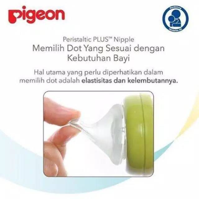 Pigeon NIPPLE PERISTALTIC PLUS dot wide neck isi 1 2 3 wideneck